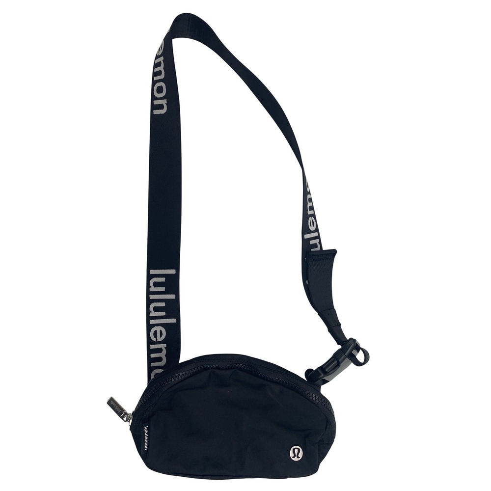 Lululemon Everywhere Belt Bag 1L Black Wordmark Logo Strap LU9AYNS Crossbody